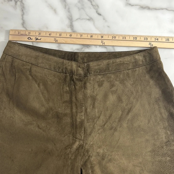 INC International Concepts Pants Womens 6 Brown Suede Genuine Leather Straight‎ - Picture 6 of 10